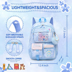 Lovely Girls Backpack School Bag for Students Kids Book Bag with Multiple Pockets Splash-proof Children's Backpack（17inch Pink）