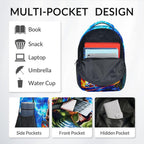 Dinosaur Backpack for Kids Personalized Boys Truck Bookbag with Name - 17 Inch Toddler School Bag with Padded Straps for Preschool Kindergarten Elementary