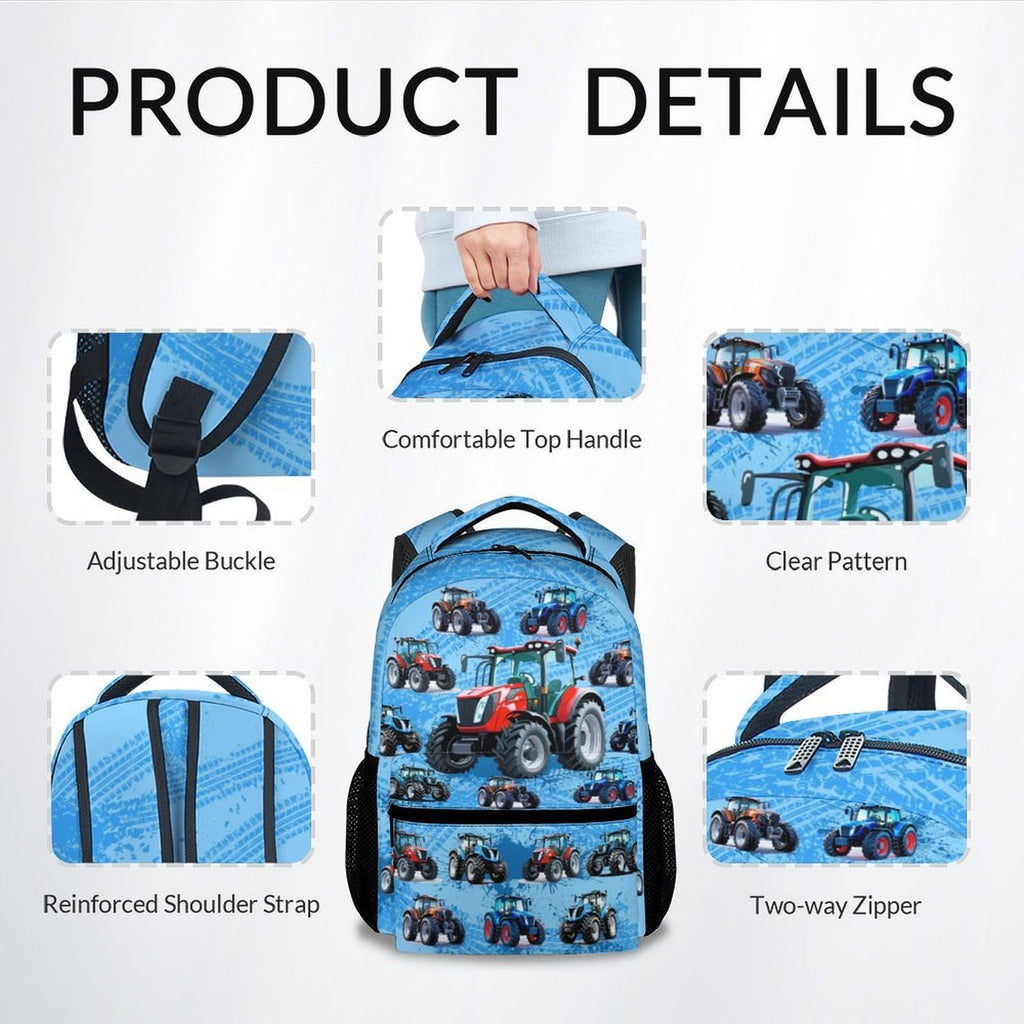 Boys Back Pack for Kids School Backpack with Airplane Print, 17 Inch Toddlers Bookbag with Padded Shoulder Straps, Lightweight Book Bag for Back to School Gifts