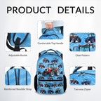Boys Back Pack for Kids School Backpack with Airplane Print, 17 Inch Toddlers Bookbag with Padded Shoulder Straps, Lightweight Book Bag for Back to School Gifts