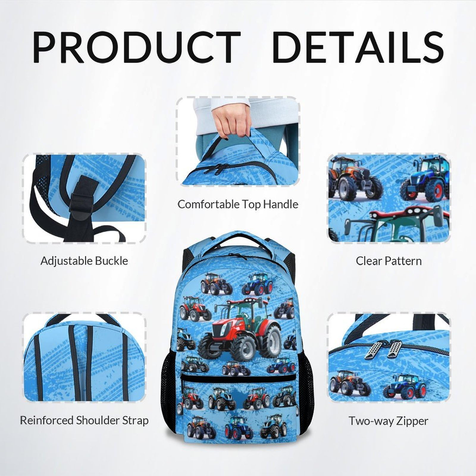 Boys Back Pack for Kids School Backpack with Airplane Print, 17 Inch Toddlers Bookbag with Padded Shoulder Straps, Lightweight Book Bag for Back to School Gifts