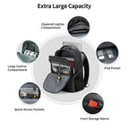 ARCTIC HUNTER AH Business Laptop Backpack for Men Work Commuting, 30L Large Travel Carry On Backpack Flight Approved for Airplane, Professional College Backpacks Casual Daypack Black
