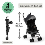 Ingenuity 3D Mini Convenience Stroller – Lightweight Stroller with Compact Fold, Multi-Position Recline, Canopy with Pop Out Sun Visor and More – Umbrella Stroller for Travel, Pink