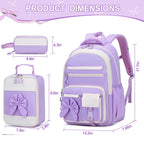 DIGOBAY Backpack for Girls, 3PCS Girls Backpack for School with Lunch Bag Pencil Case, Cute Kids Teens Bookbag for Kindergarten Elementary Preschool Middle School (Pink)