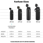 Fanhaw 20 Oz Kids Insulated Stainless Steel Water Bottle with Straw Lid, Leakproof & Anti-Dust Everyday Use Bottle for School, Women & Men, Back to School Essentials (Black)