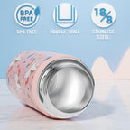 Fimibuke Kids Insulated Water Bottle, 14oz BPA FREE 18/8 Stainless Steel Travel Tumbler Double Wall Vacuum Leak Proof Kids Cup with Straw Metal Water Bottle for School Boys Girls(1 Pack, Rainbow)