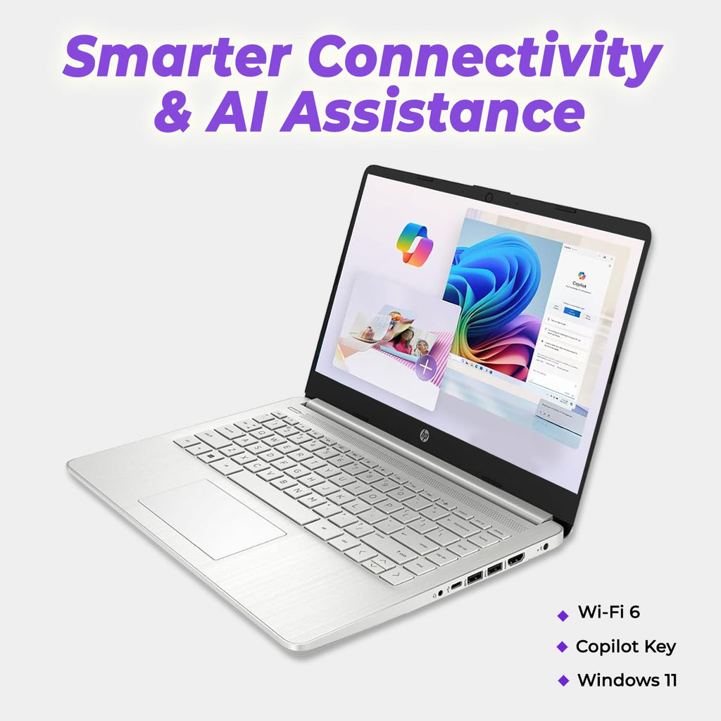 HP 14" Everyday Laptop • Copilot AI • Latest Intel 4-Core Processor • 4GB RAM • 64GB eMMC + 1TB Cloud Storage • 2026 Edition • Windows 11 • Microsoft 365 • Thin & Portable • Royal Blue