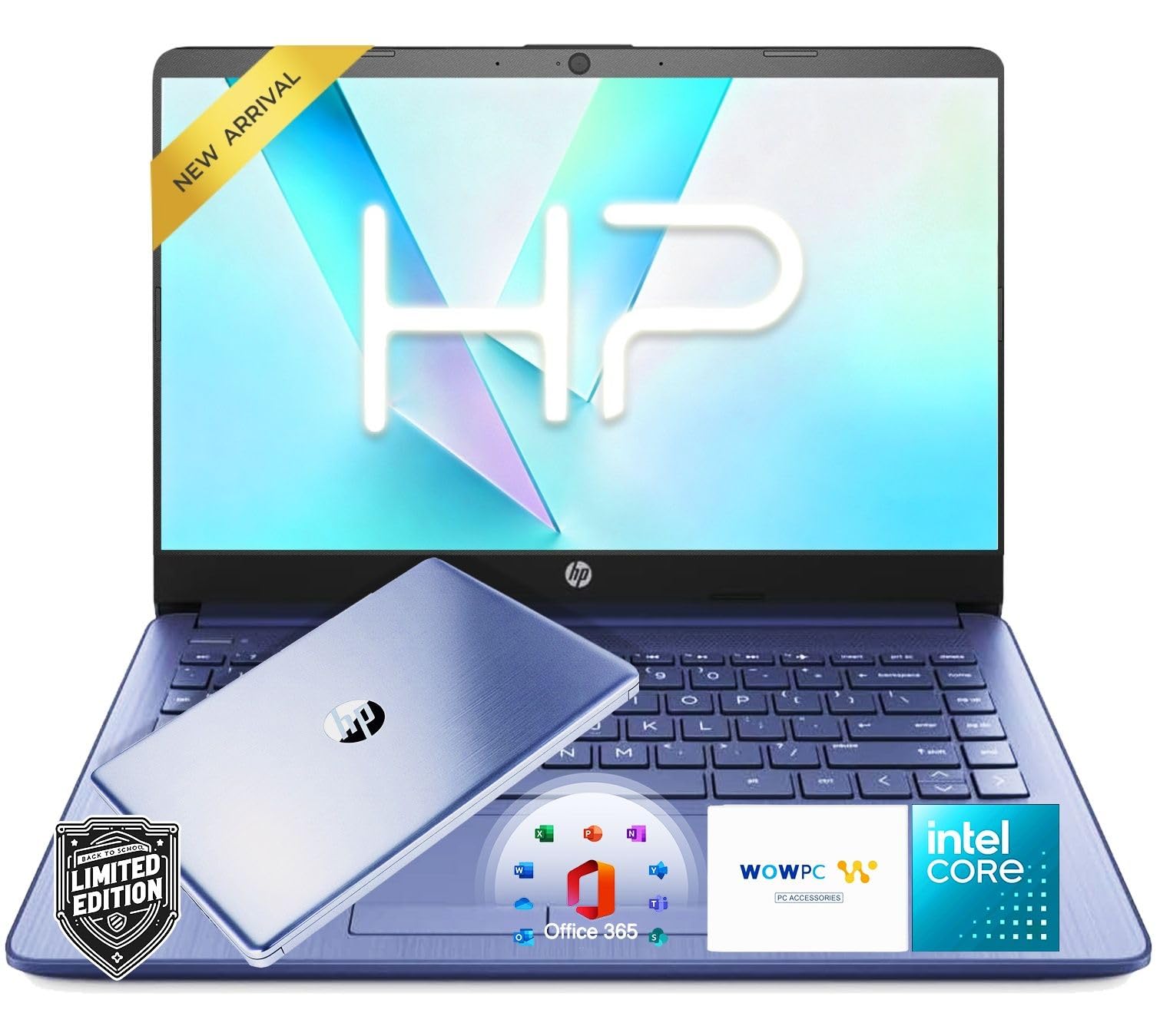 HP 14" Everyday Laptop • Copilot AI • Latest Intel 4-Core Processor • 4GB RAM • 64GB eMMC + 1TB Cloud Storage • 2026 Edition • Windows 11 • Microsoft 365 • Thin & Portable • Royal Blue