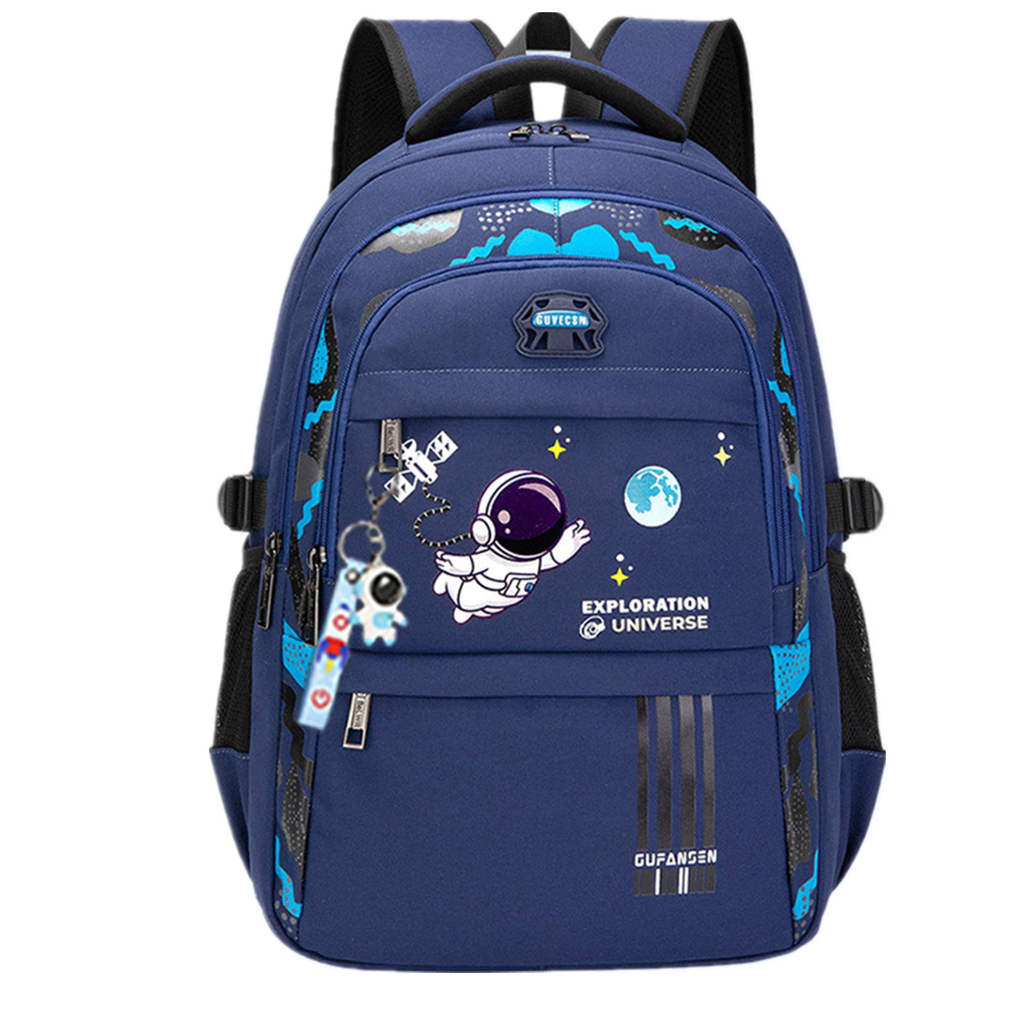 ZHANAO Boys Backpack Astronaut Sports Kids Backpack Space Schoolbag for Girls&Boys Elementary Student Bookbag