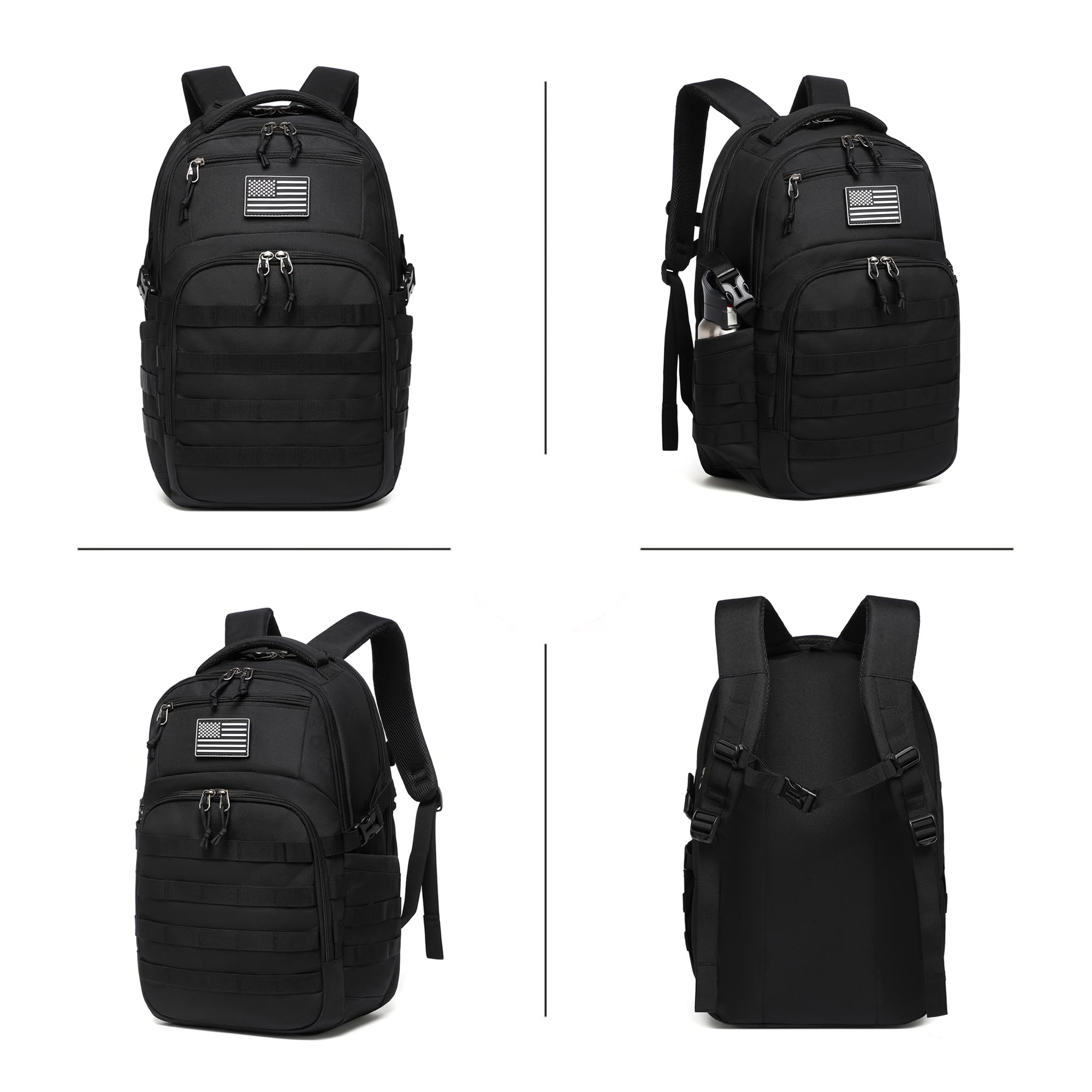 Wotony Military tactical backpack, backpack for men black small tactical assault bag