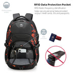 Swissdigital Design Laptop Backpack with USB Charging Port, Travel Backpack Fits 15.6 inches Computer, 31L College School Backpack for Men, Black | SD803-01