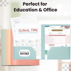 Sooez 6Pack Folders with Pockets, Pastels Colors, Heavy Duty Pocket Folder, Plastic Folders with Pockets, 2-Pocket Folder Bulk, Aesthetic File Folder, Back to School Office Filing Supplies