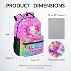 Unicorn Backpack for Girls Custom School Bookbag with Name - Personalized Toddler Schoolbag with Rainbow for Preschool Kindergarten Elementary (17 Inch)