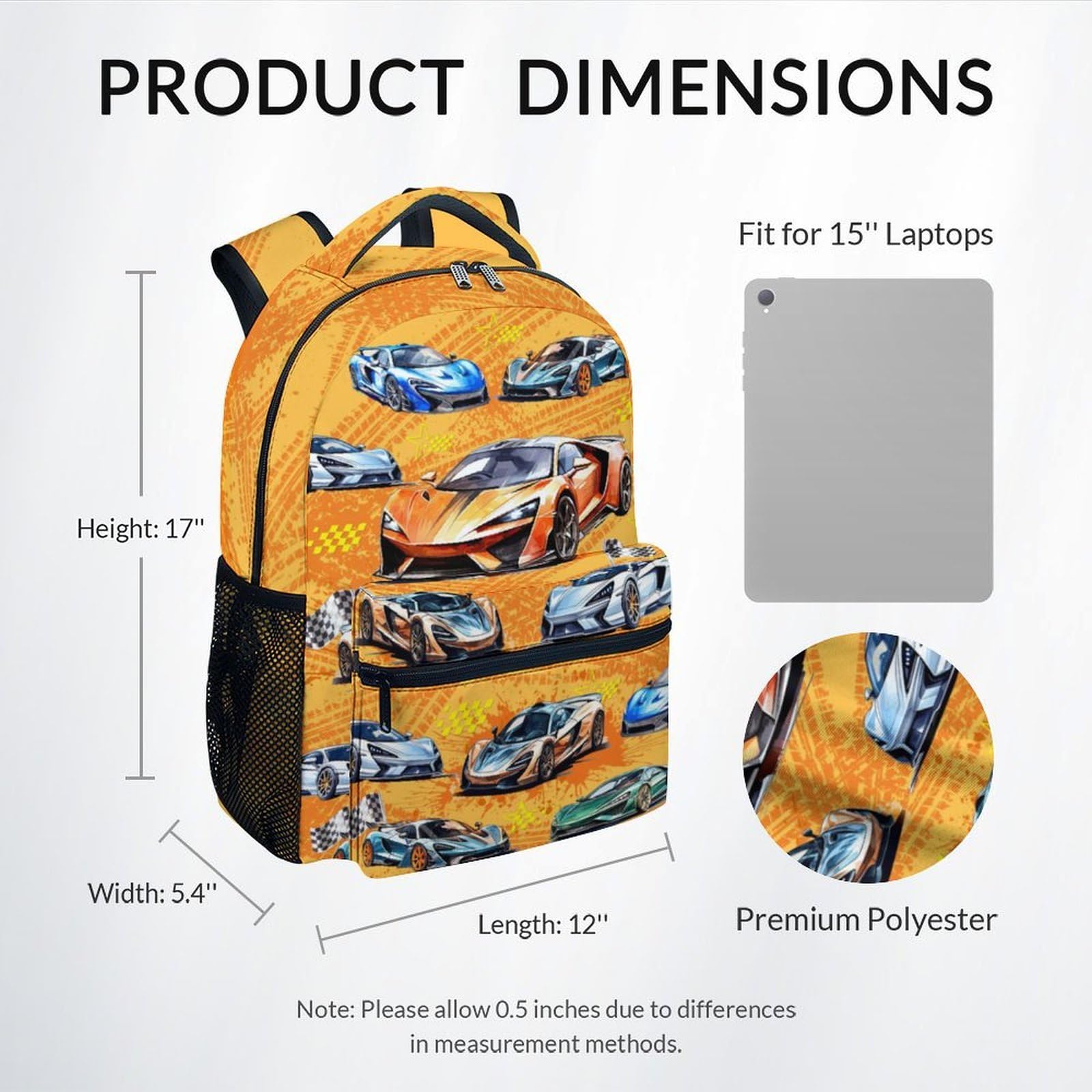 Boys Back Pack for Kids School Backpack with Airplane Print, 17 Inch Toddlers Bookbag with Padded Shoulder Straps, Lightweight Book Bag for Back to School Gifts