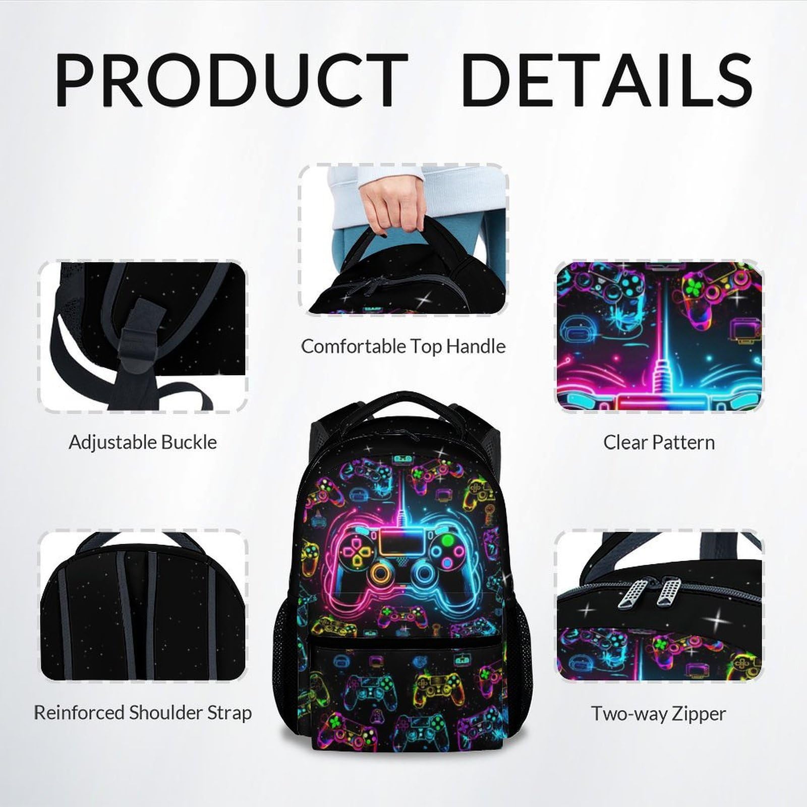 Boys Back Pack for Kids School Backpack with Airplane Print, 17 Inch Toddlers Bookbag with Padded Shoulder Straps, Lightweight Book Bag for Back to School Gifts
