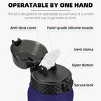 Fanhaw 20 Oz Kids Insulated Stainless Steel Water Bottle with Straw Lid, Leakproof & Anti-Dust Everyday Use Bottle for School, Women & Men, Back to School Essentials (Black)