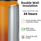 Fanhaw 20 Oz Kids Insulated Stainless Steel Water Bottle with Straw Lid, Leakproof & Anti-Dust Everyday Use Bottle for School, Women & Men, Back to School Essentials (Black)