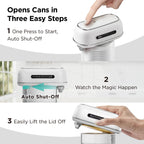 Kitchen Mama Orbit One Rechargeable Electric Can Opener: Hands-free, USB-C Charging, Automatic Stop, Smooth Edge, Safety, Blade for Large Cans, Heavy Duty, Soda and Pop Can, with Storage Box (Black)