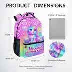 Unicorn Backpack for Girls Custom School Bookbag with Name - Personalized Toddler Schoolbag with Rainbow for Preschool Kindergarten Elementary (17 Inch)