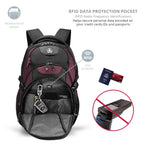 Swissdigital Design Laptop Backpack with USB Charging Port, Travel Backpack Fits 15.6 inches Computer, 31L College School Backpack for Men, Black | SD803-01