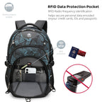 Swissdigital Design Laptop Backpack with USB Charging Port, Travel Backpack Fits 15.6 inches Computer, 31L College School Backpack for Men, Black | SD803-01