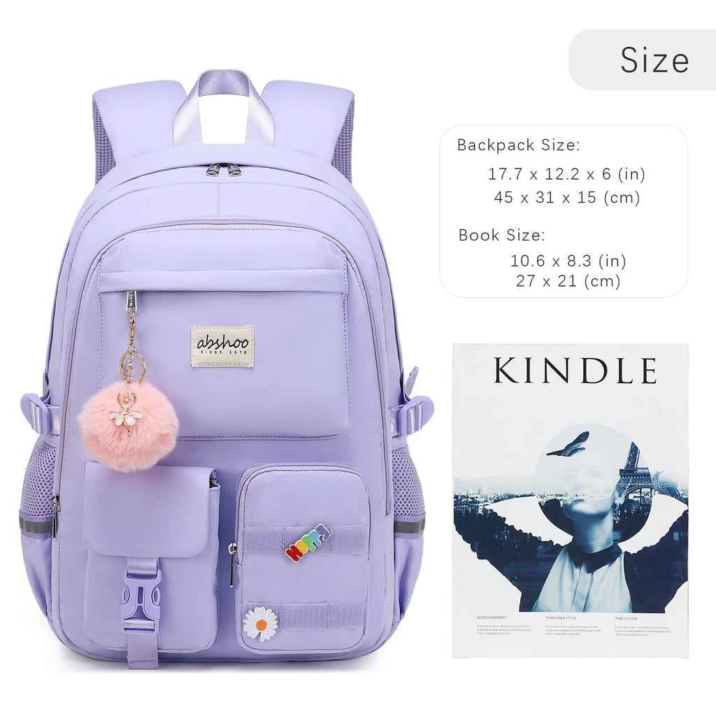 abshoo Big Student Laptop Backpack For College Women Middle High School Teen Girls Bookbag Travel Daypack (Black) | For College