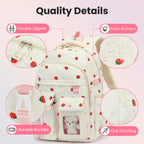 PRLINJSK Girls Backpack，Cute School Backpack for Girls Kids Teens，Kawaii Bookbag for Primary Elementary，Purple