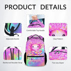 Unicorn Backpack for Girls Custom School Bookbag with Name - Personalized Toddler Schoolbag with Rainbow for Preschool Kindergarten Elementary (17 Inch)