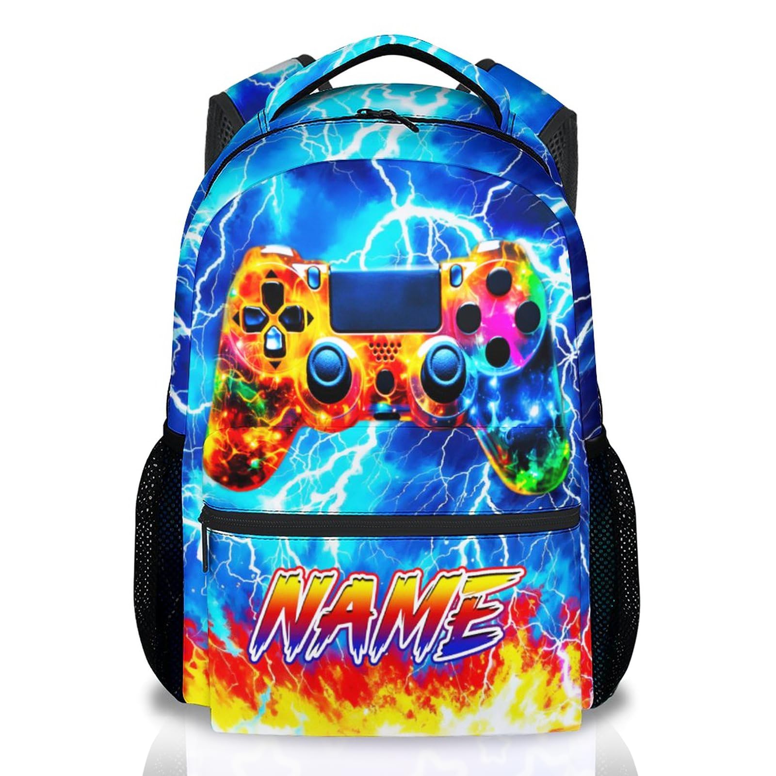 Dinosaur Backpack for Kids Personalized Boys Truck Bookbag with Name - 17 Inch Toddler School Bag with Padded Straps for Preschool Kindergarten Elementary