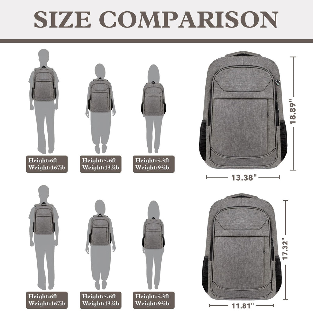 Travel Laptop Backpack 17 Inch, Sturdy Professional Travel Backpack for Men Women with LifetimeWarranty, Airline Approved Big Large Business Work College Computer Backpack, Black