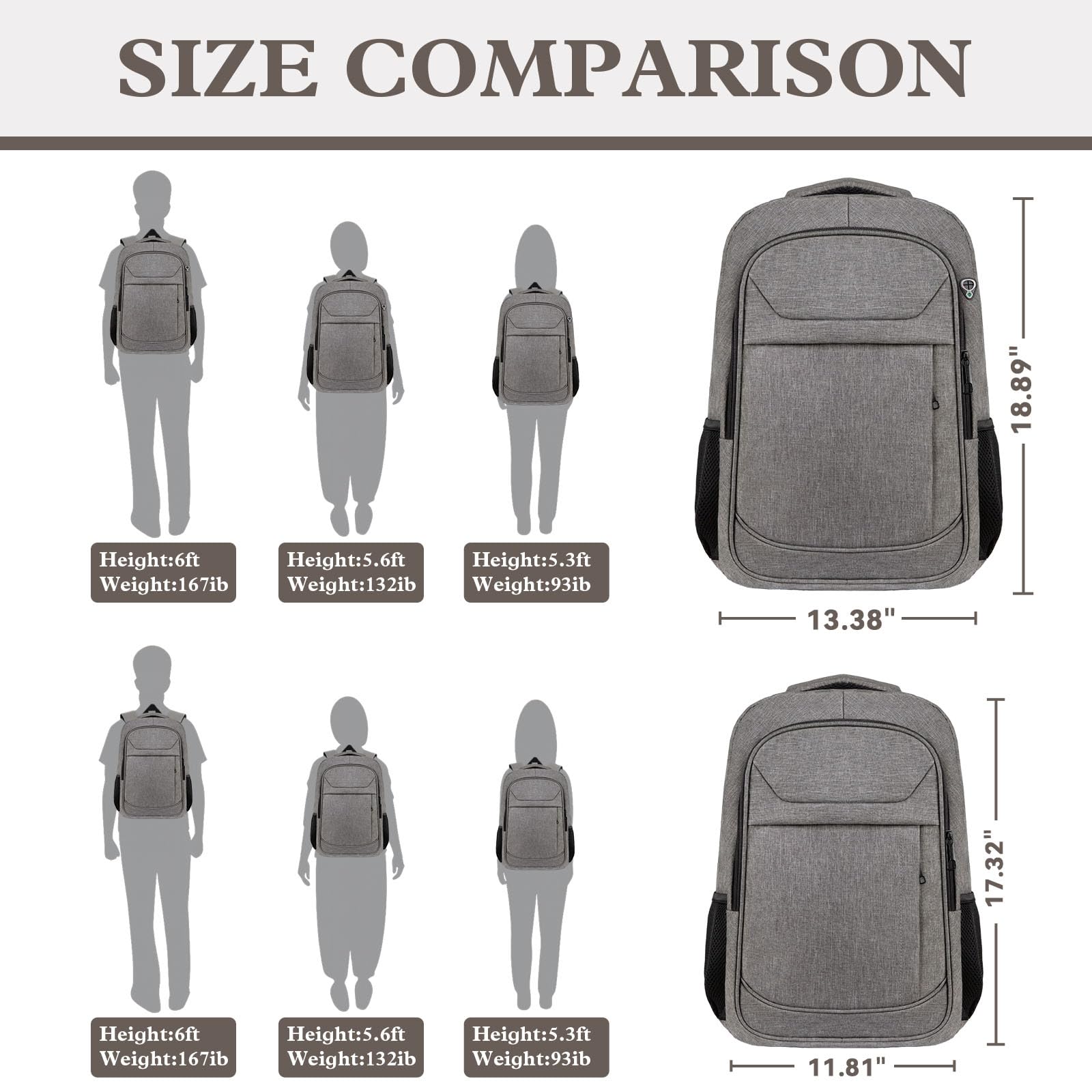 Travel Laptop Backpack 17 Inch, Sturdy Professional Travel Backpack for Men Women with LifetimeWarranty, Airline Approved Big Large Business Work College Computer Backpack, Black