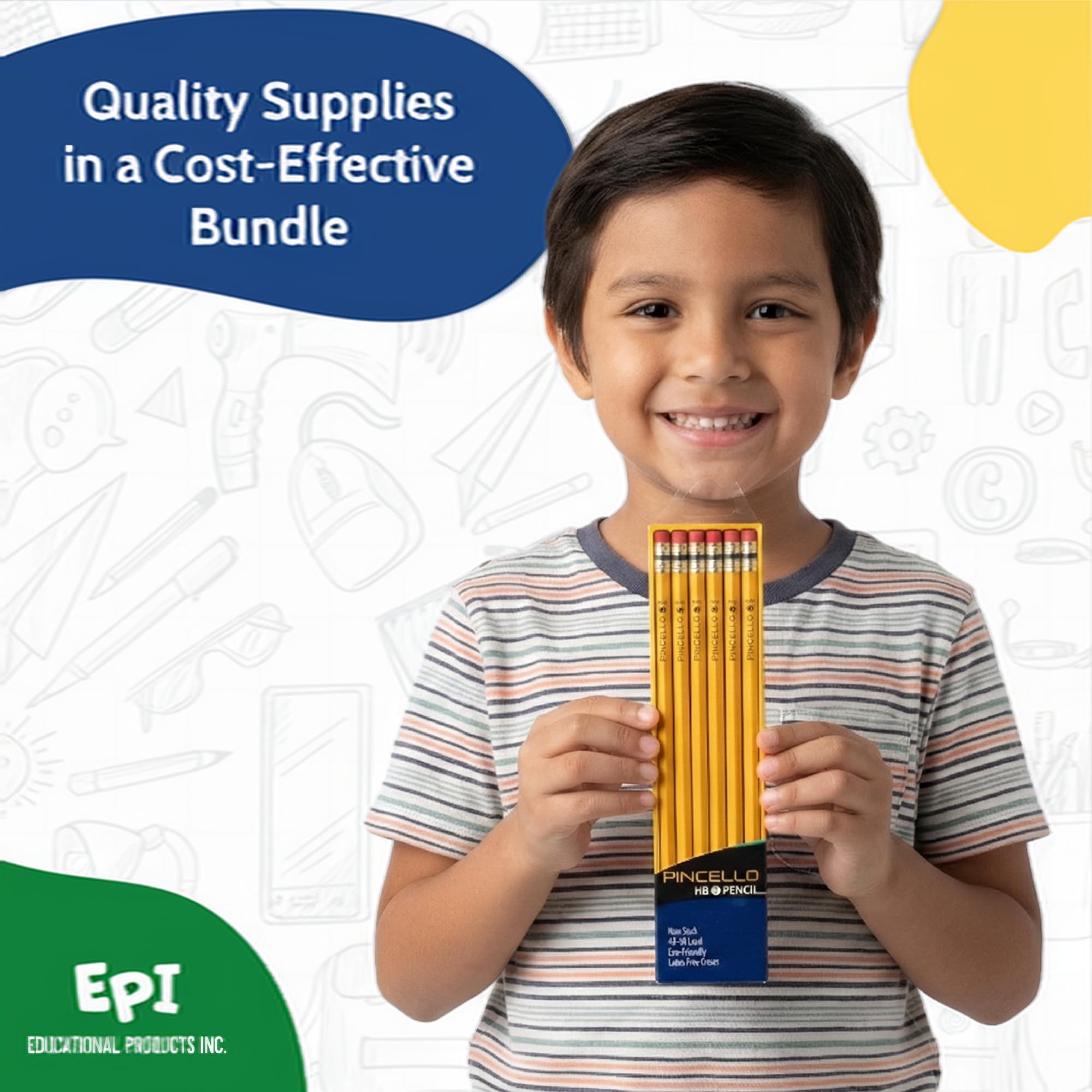 EPI Essentials Back to School Supplies for Kids 6th-12th Grade – 51 Items in Kit – Middle to High School Supply Packs – College-Ruled Bundle with Composition Notebooks – Suitable for Homeschooling