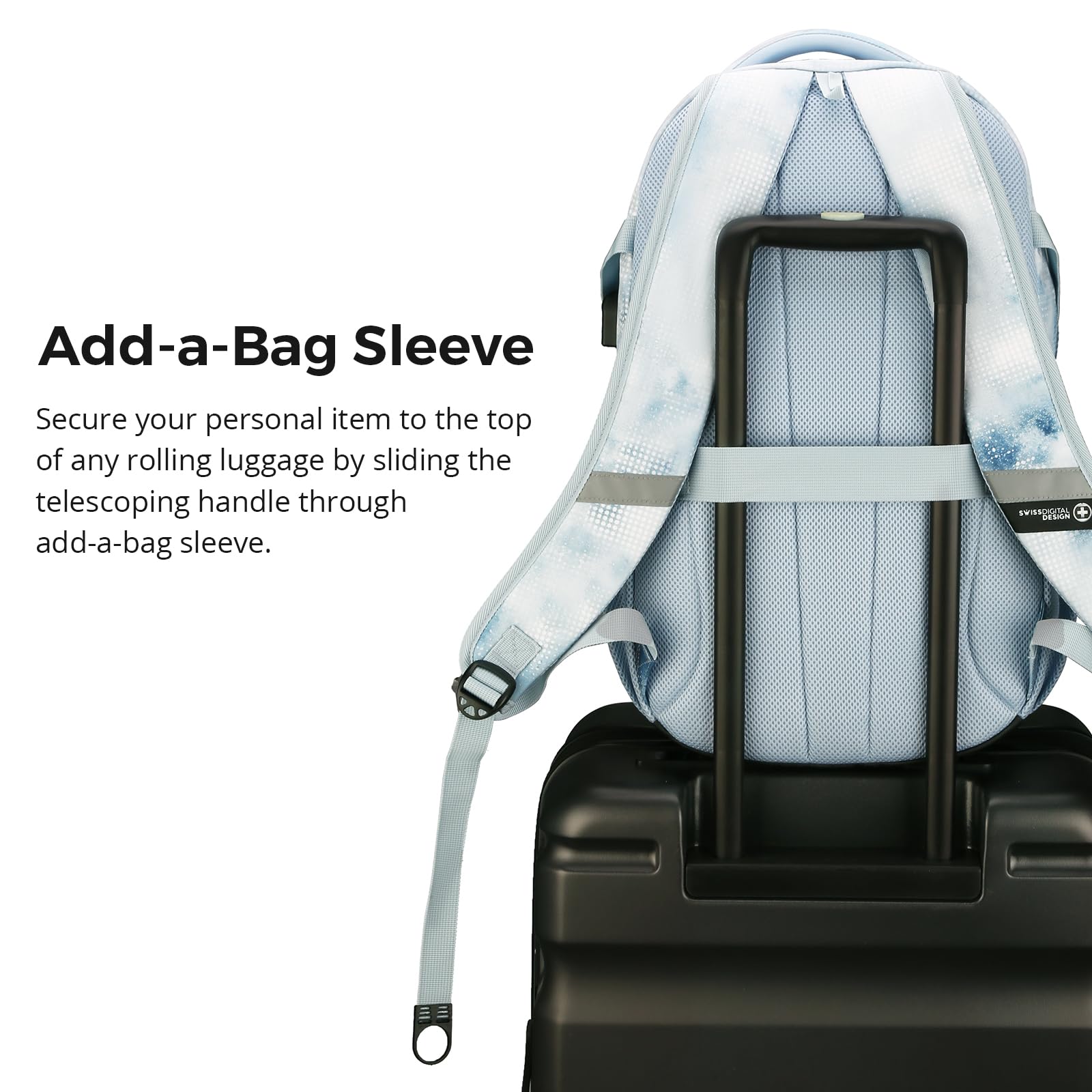 Swissdigital Design Laptop Backpack with USB Charging Port, Travel Backpack Fits 15.6 inches Computer, 31L College School Backpack for Men, Black | SD803-01