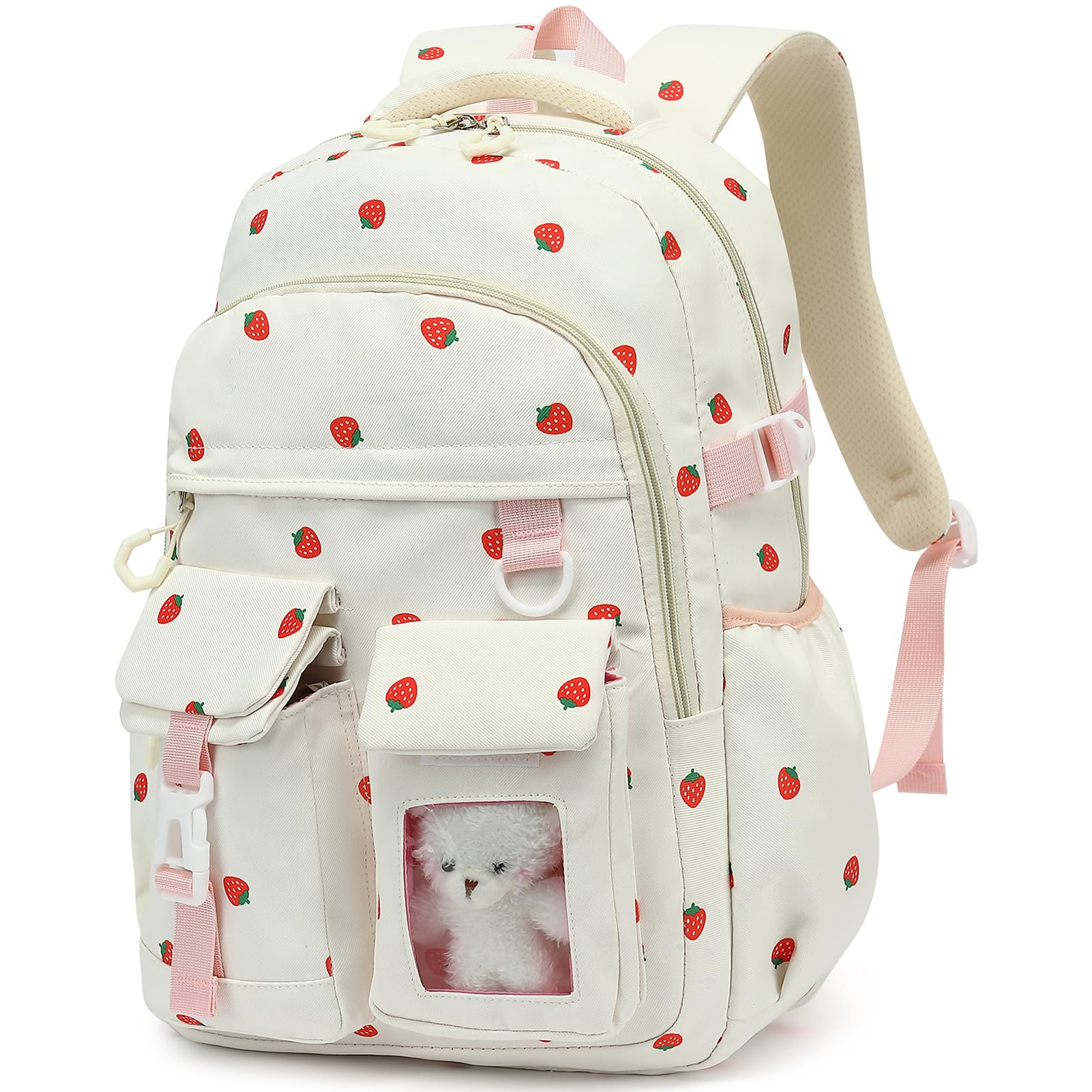 PRLINJSK Girls Backpack，Cute School Backpack for Girls Kids Teens，Kawaii Bookbag for Primary Elementary，Purple