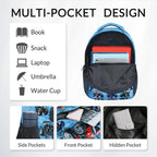 Boys Back Pack for Kids School Backpack with Airplane Print, 17 Inch Toddlers Bookbag with Padded Shoulder Straps, Lightweight Book Bag for Back to School Gifts