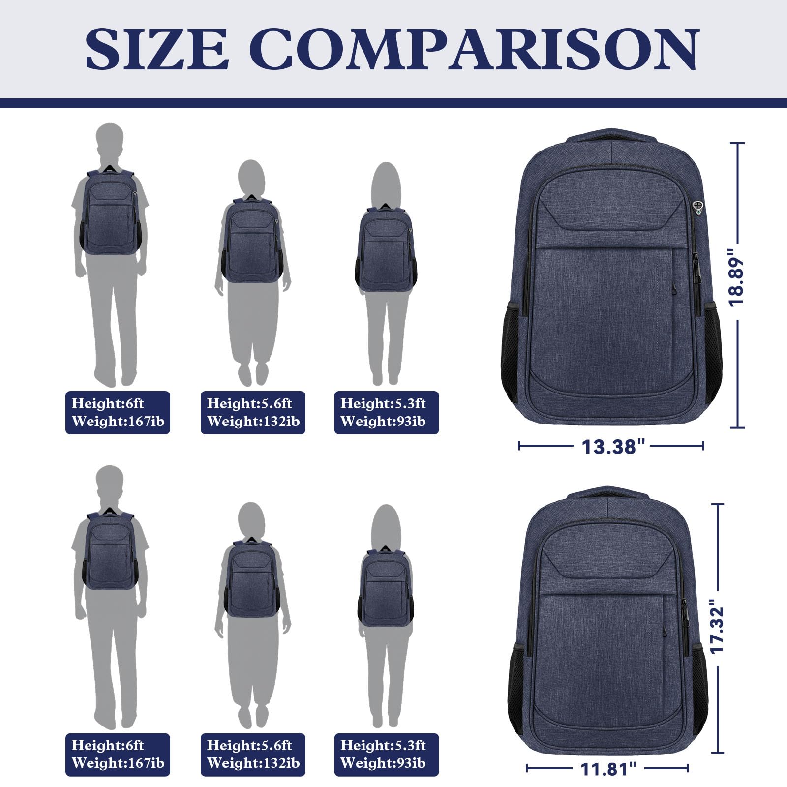 Travel Laptop Backpack 17 Inch, Sturdy Professional Travel Backpack for Men Women with LifetimeWarranty, Airline Approved Big Large Business Work College Computer Backpack, Black