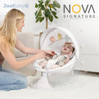 Jool Baby Nova Baby Swing for Infants – Bluetooth Music, Remote (Gray) | Keep Baby Happy While Getting Things Done – Gentle Side-to-Side Motion Helps Baby Feel Content