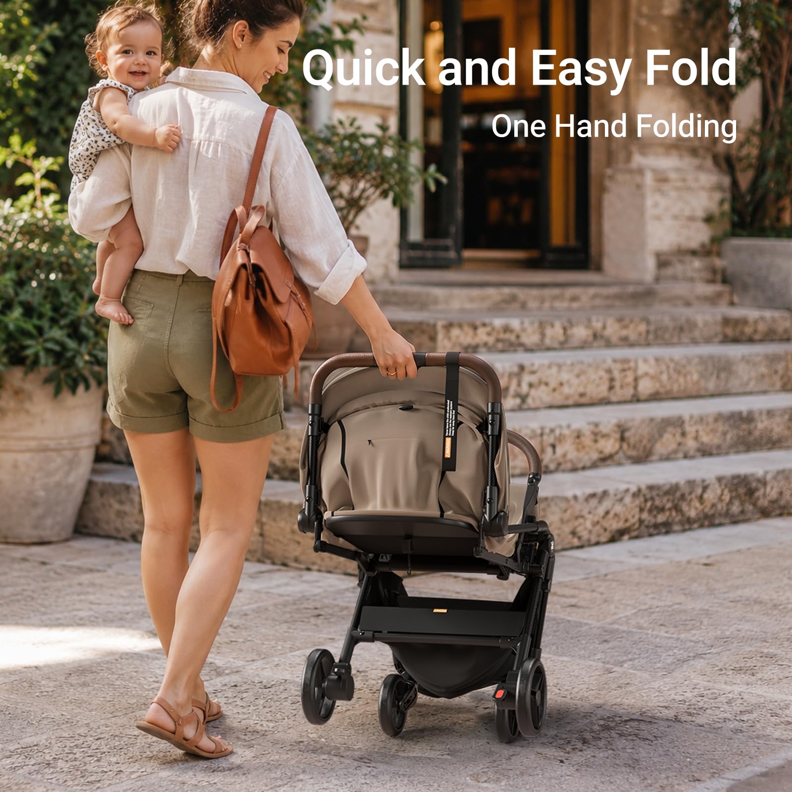 MAMAZING Ultra Air Lightweight Baby Travel Stroller with Carbon Fiber Frame, Compact & Airplane-Friendly, One-Handed Fold, 11.6 lbs, Perfect for Toddlers, Green