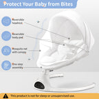 LAREX Baby Swing Infant Swing Electric Toddler Baby Rocker Portable for Newborn Boy Girl, 5 Sway Speeds with Remote Control, 10 Preset Melodies and Bluetooth, 0-6 Months Max 20 Lbs (Black)