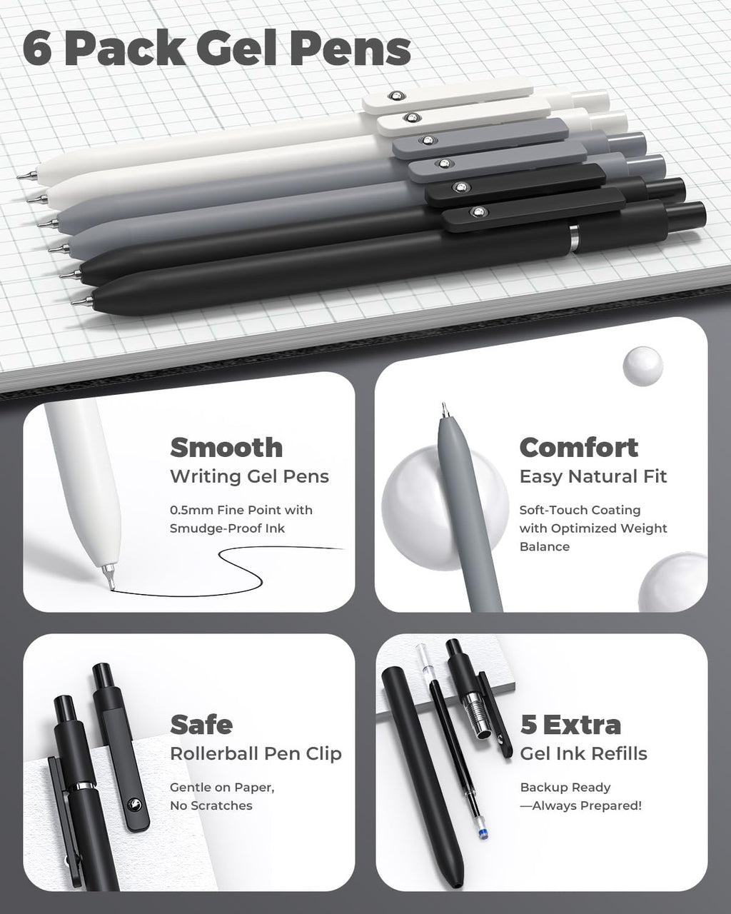 Four Candies 39 PCS Aesthetic Stationery Set with Cute Pen Case, College Supplies and Nursing Essentials, 12 Pastel Highlighters, 5 Black Gel Pens, 6 Mechanical Pencils, Pink