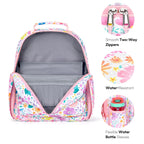 mibasies Kids Backpack for Girls: Girls Backpack 5-8 - Kindergarten Elementary School Bookbag for Girl - Flower Pink