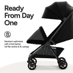 Mompush Nexis Carbon Travel Stroller, Ultra-Lightweight 11.5 lbs, Compact & Airplane Carry-On Approved, One-Second Auto-Fold, One-Hand Full Recline, from Birth to 50 lbs, JPMA Certified, Khaki