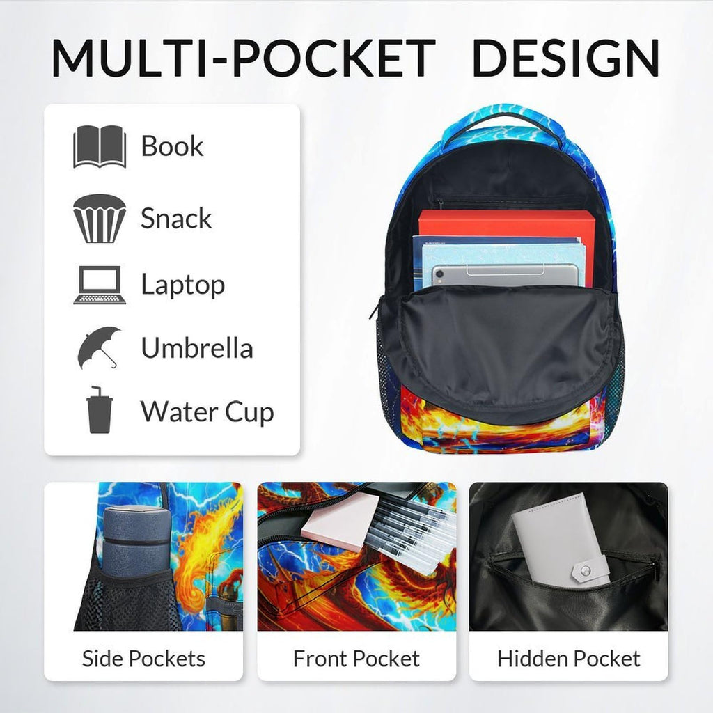 Dinosaur Backpack for Kids Personalized Boys Truck Bookbag with Name - 17 Inch Toddler School Bag with Padded Straps for Preschool Kindergarten Elementary