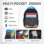 Dinosaur Backpack for Kids Personalized Boys Truck Bookbag with Name - 17 Inch Toddler School Bag with Padded Straps for Preschool Kindergarten Elementary