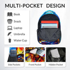 Dinosaur Backpack for Kids Personalized Boys Truck Bookbag with Name - 17 Inch Toddler School Bag with Padded Straps for Preschool Kindergarten Elementary