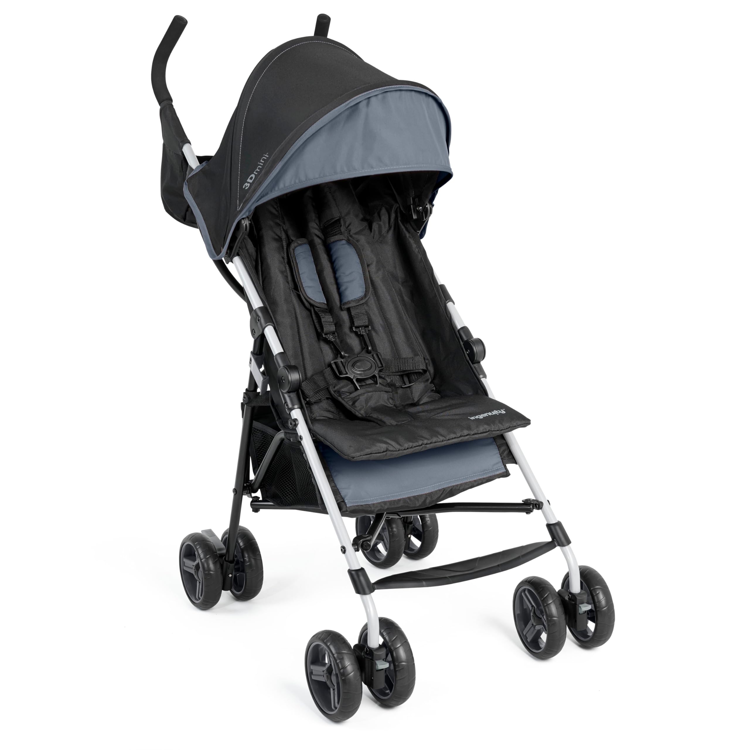 Ingenuity 3D Mini Convenience Stroller – Lightweight Stroller with Compact Fold, Multi-Position Recline, Canopy with Pop Out Sun Visor and More – Umbrella Stroller for Travel, Pink