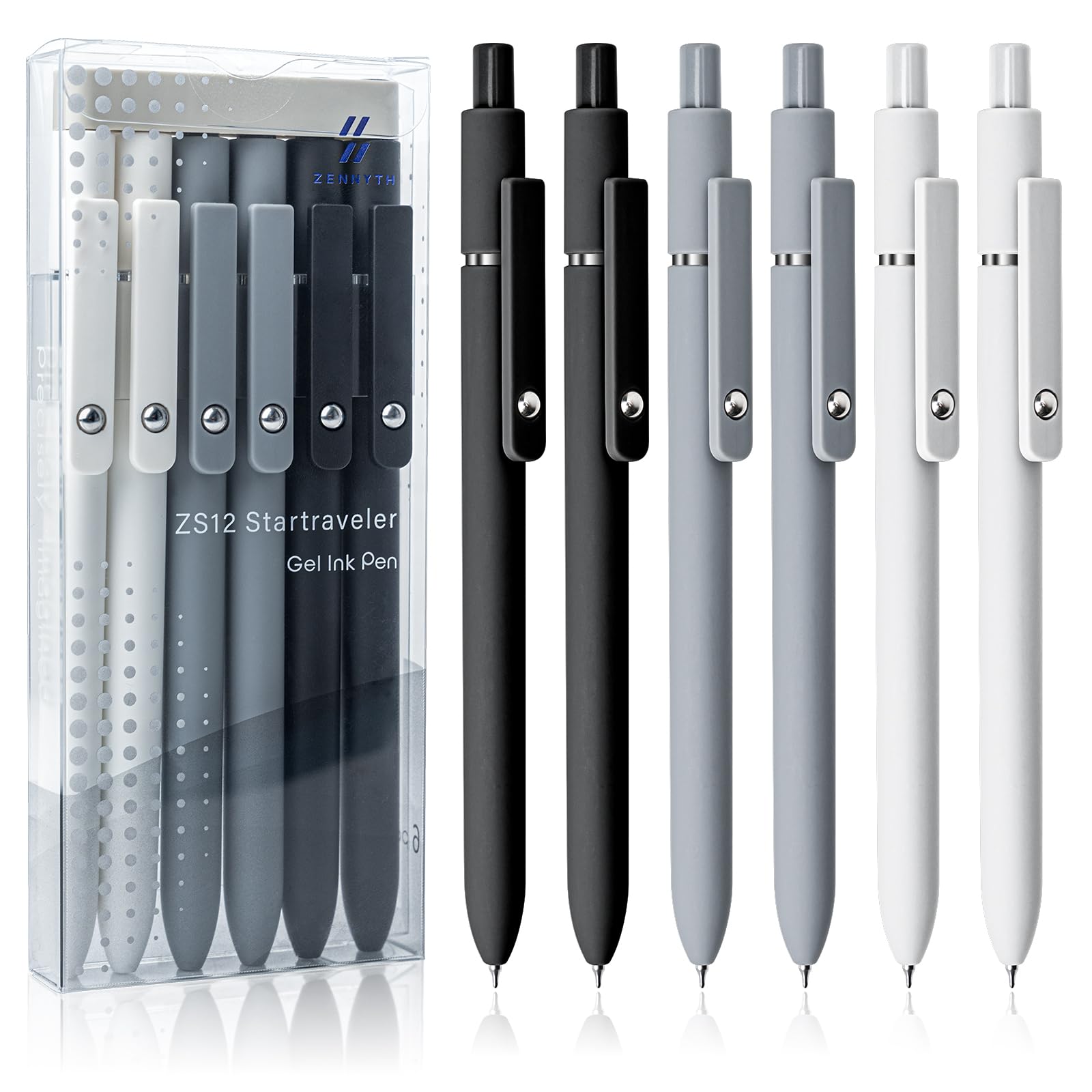 UIXJODO 12 Pcs Gel Pens 0.5mm Quick Dry Black Ink Pens Fine Point Smooth Writing Pens, Cute Office and School Supplies Gifts for Women Teacher Students (12 Pcs Morandi and Vintage Gold)