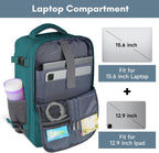 Taygeer Travel Laptop Backpack for Men Women, Airplane Approved Travel Backpack Suitcase with Water Bottle Pocket, Lightweight College 35l Luggage Bag 15.6inch Laptop Mochila Gifts for Business,Black