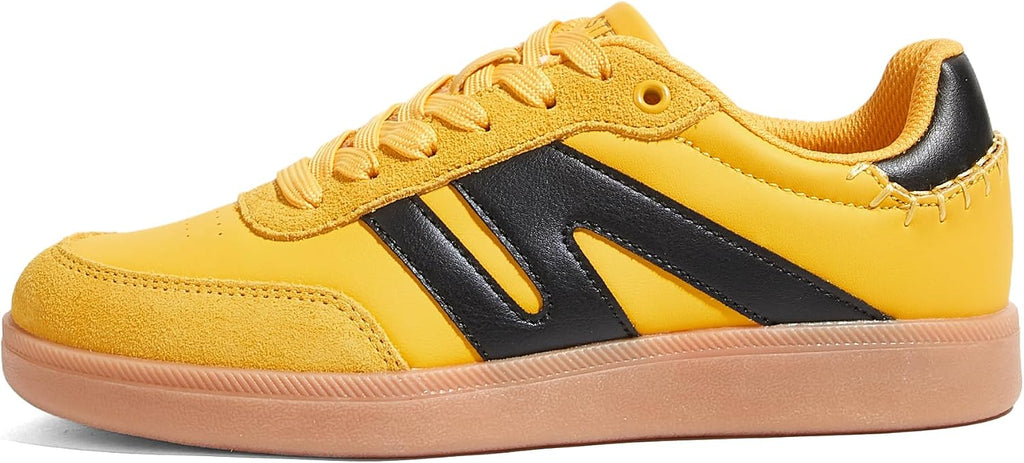 LUCKY STEP Women Classic Retro Gum Sole Fashion Sneakers Casual Tennis Skate Shoe Genuine Leather Walking Footwear Anti Slip Trainers