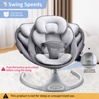 LAREX Baby Swing Infant Swing Electric Toddler Baby Rocker Portable for Newborn Boy Girl, 5 Sway Speeds with Remote Control, 10 Preset Melodies and Bluetooth, 0-6 Months Max 20 Lbs (Black)